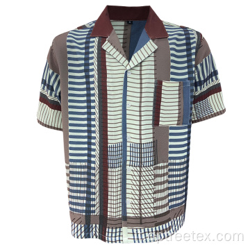 Design personalizzato Summer Tasca da uomo Shirt casual testurizzata